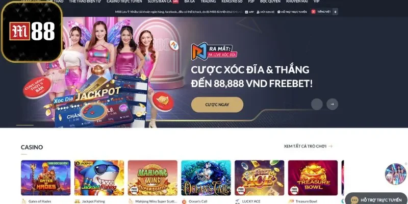 Tổng quan về sảnh cược trực tuyến M88